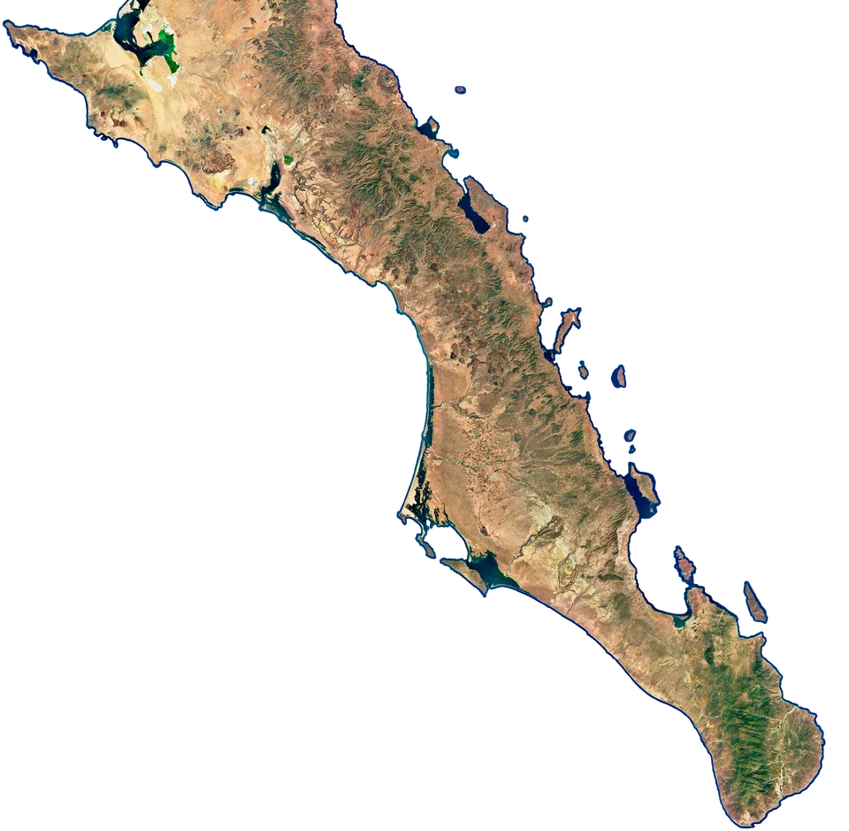 Mapa satelital de Baja California Sur, nuestra zona de cobertura